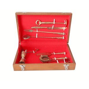 Thailand The Gems Factory 9 Piece Barware Set Cocktail Set Wood Box